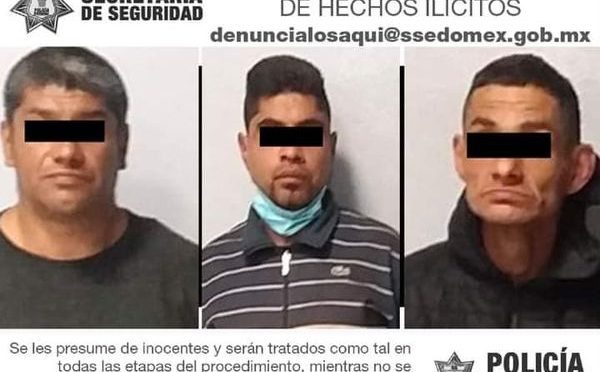 Policías del Edoméx logran detención de tres sujetos por robo de vehículo con violencia en Tezoyuca