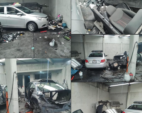 Policía de Ecatepec logra el aseguramiento de un predio donde desvalijaban autos; hallan 4 autos con reporte de robo