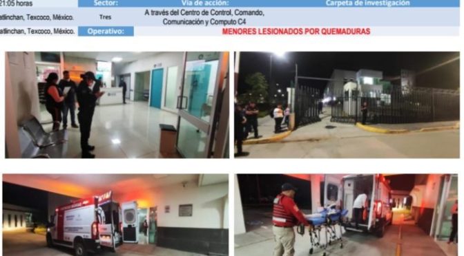 PC Texcoco y seguridad pública coordinan traslado de pacientes por quemaduras