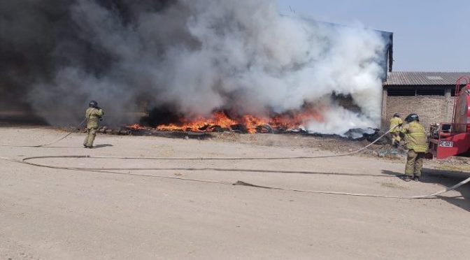 Bomberos de Texcoco sofocaron incendio de llantas y desperdicios en La Magdalena Panoaya