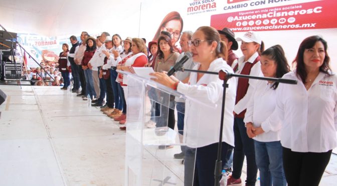 Candidata a alcaldesa de Ecatepec por Morena, Azucena Cisneros Coss, pide seguridad por ola de violencia en procesos electorales